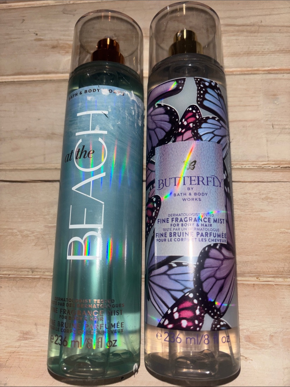 Bath & Body Works Fine Fragrance Mists - At The Beach & Butterfly